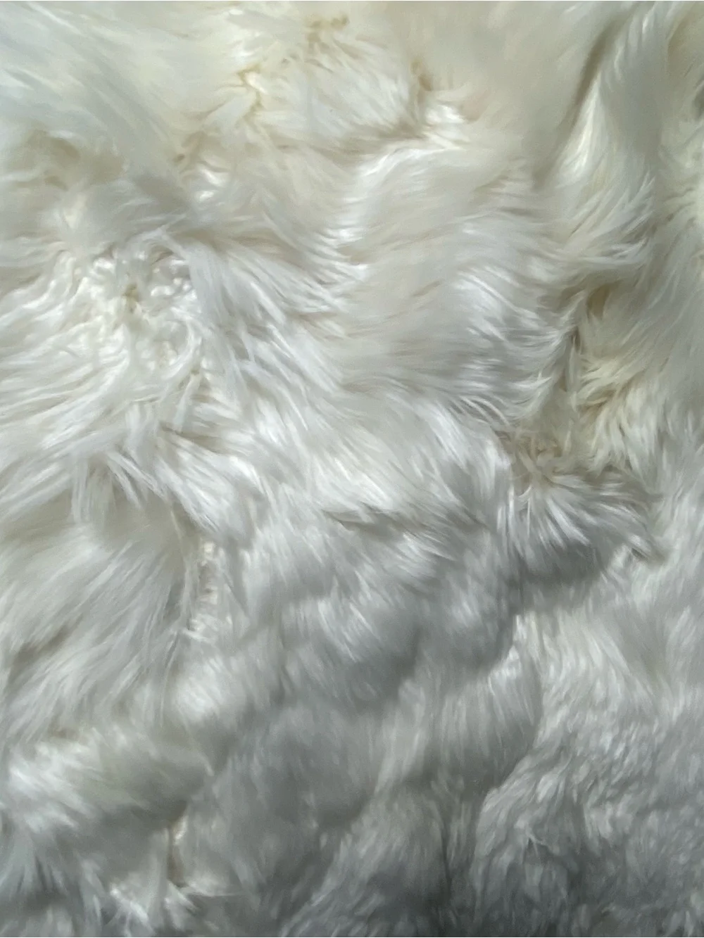 Fibre White Beige Alpaca Fur Bed Runner Area Rug 10x20